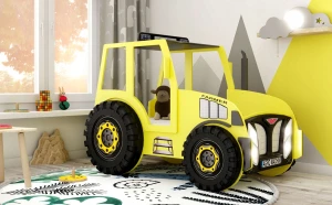 Łóżeczko Dziecięce Traktor żółty Stelaż i Materac 180X90