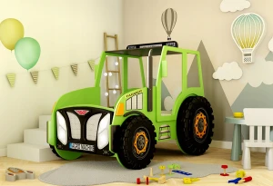 Łóżeczko Dziecięce Traktor zielony Stelaż i Materac 180X90