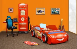 Łóżeczko Dziecięce Wyścigówka McQueen MDF Stelaż i Materac 180X90