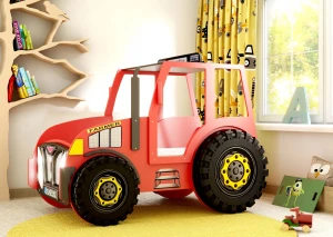 Łóżeczko Dziecięce Traktor czerwony Stelaż i Materac 180X90