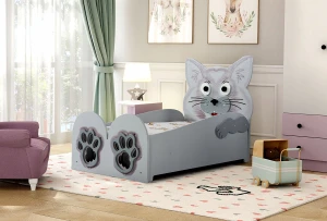 Łóżeczko Dziecięce Kotek mały Stelaż i Materac 160X80