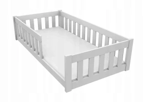 Dziecięce Łóżko Drewniane Biały Dziecięce Łóżeczko materac i stelaż 160X80